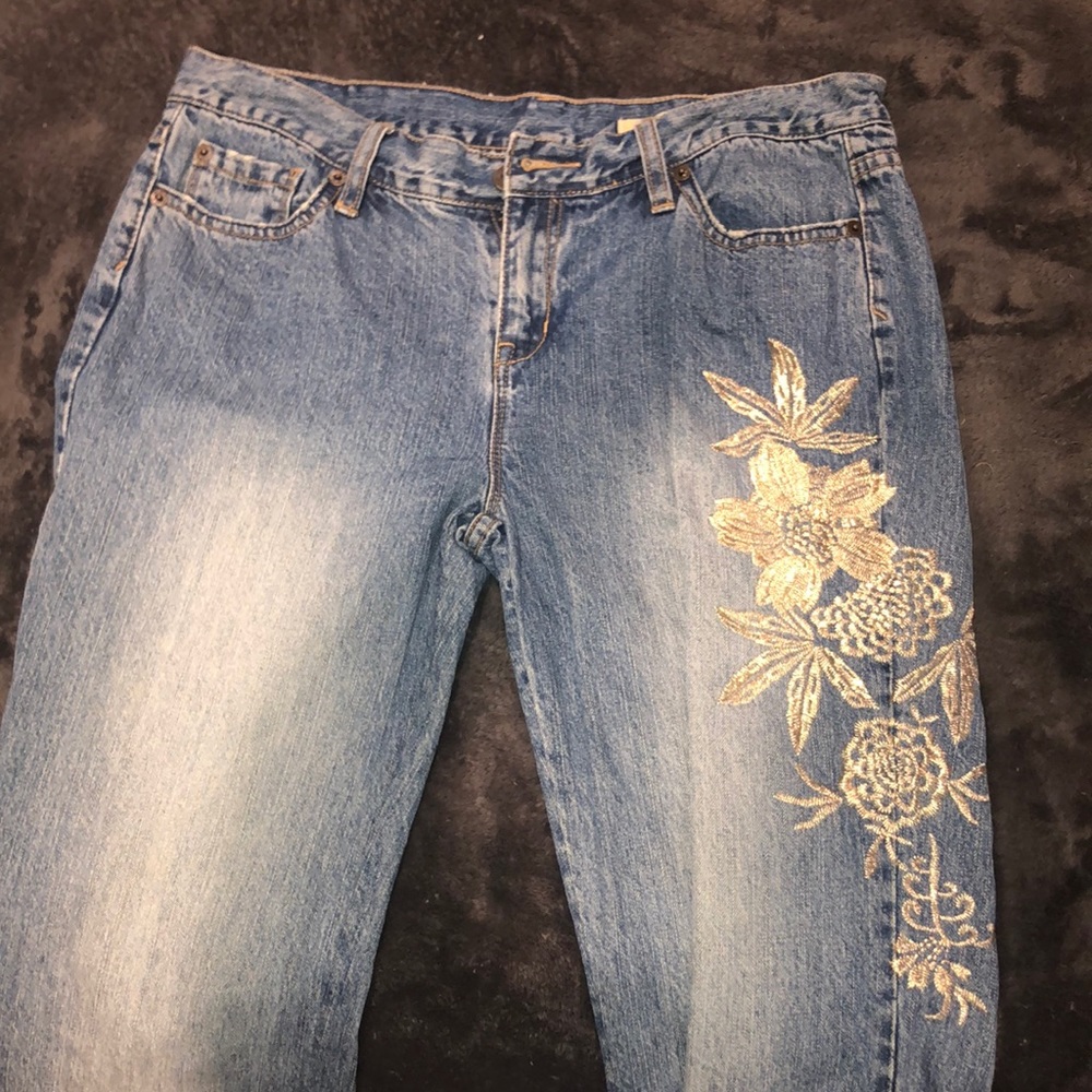 Jeans with gold floral size ten